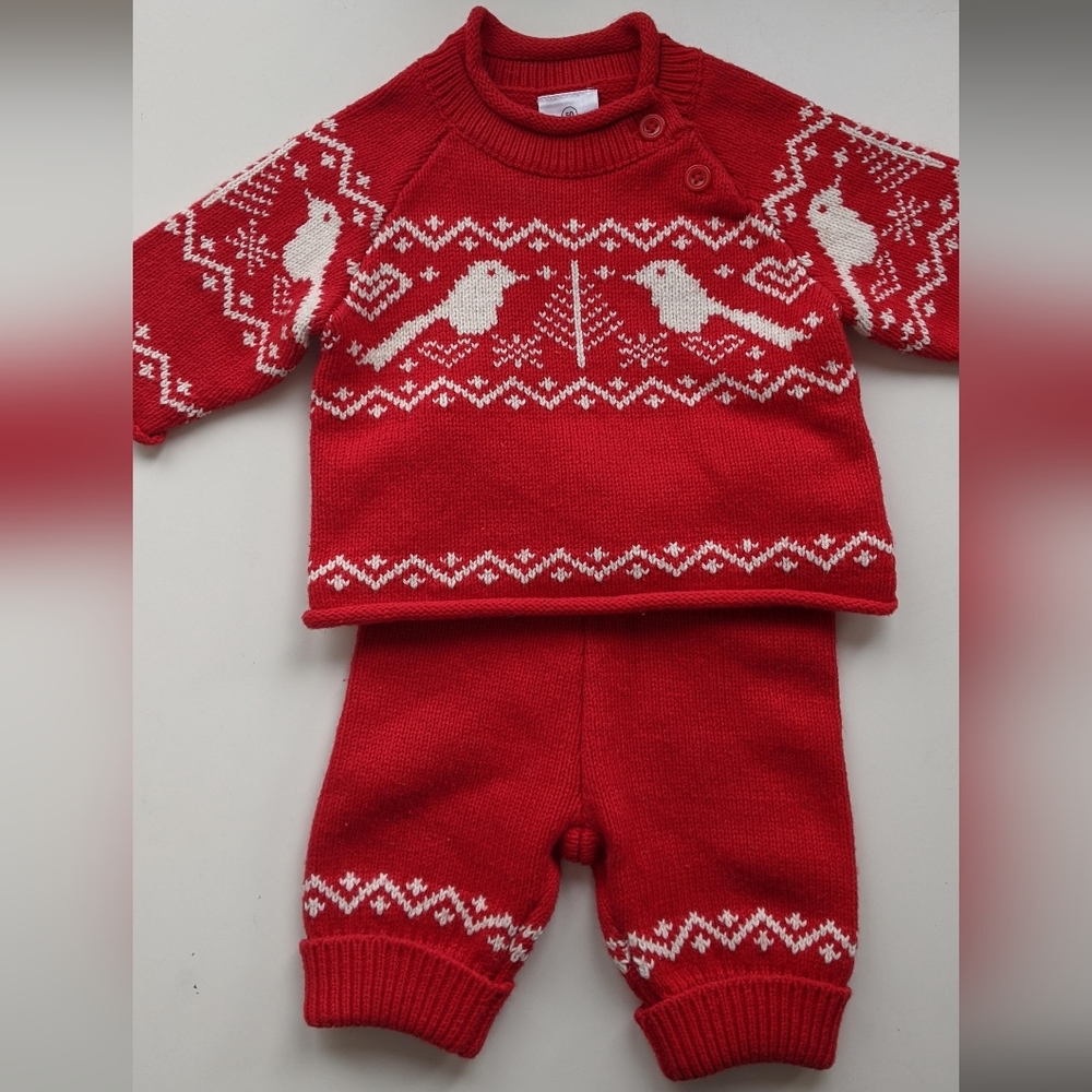 Hanna Andersson fairisle intarsia knit Christmas set 50